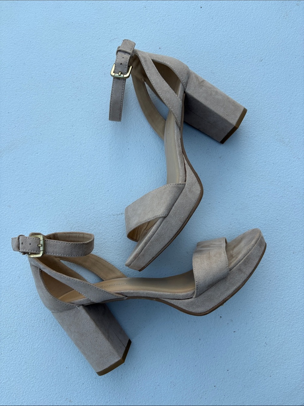 Women's Block Heel Ankle Strap Sandals - Taupe size 9